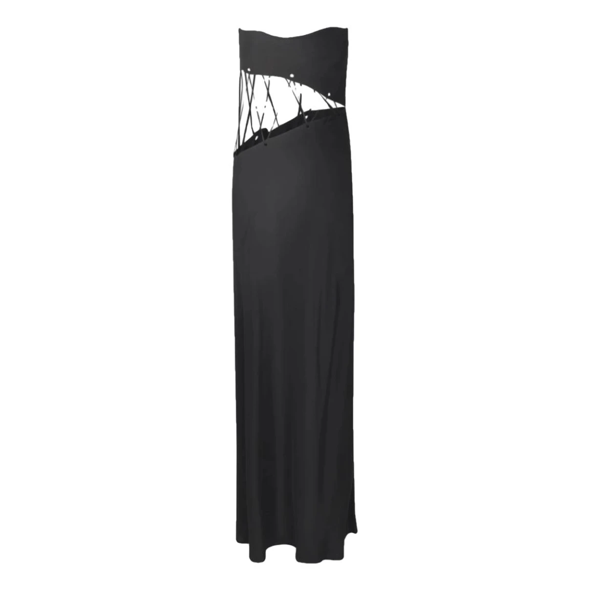 Pre-owned Christopher Esber Silk Mid-length Dress In Black