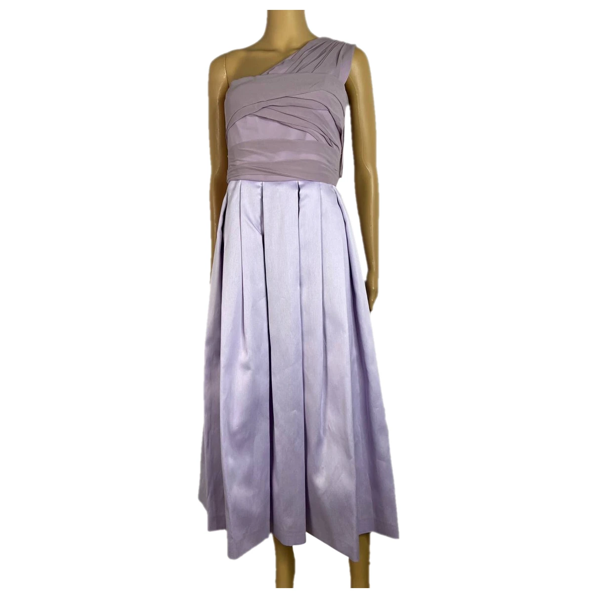 Pre-owned Max Mara Silk Mid-length Dress In Purple