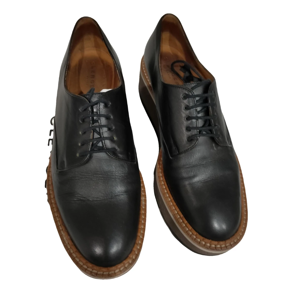 Pre-owned Robert Clergerie Leather Lace Ups In Black