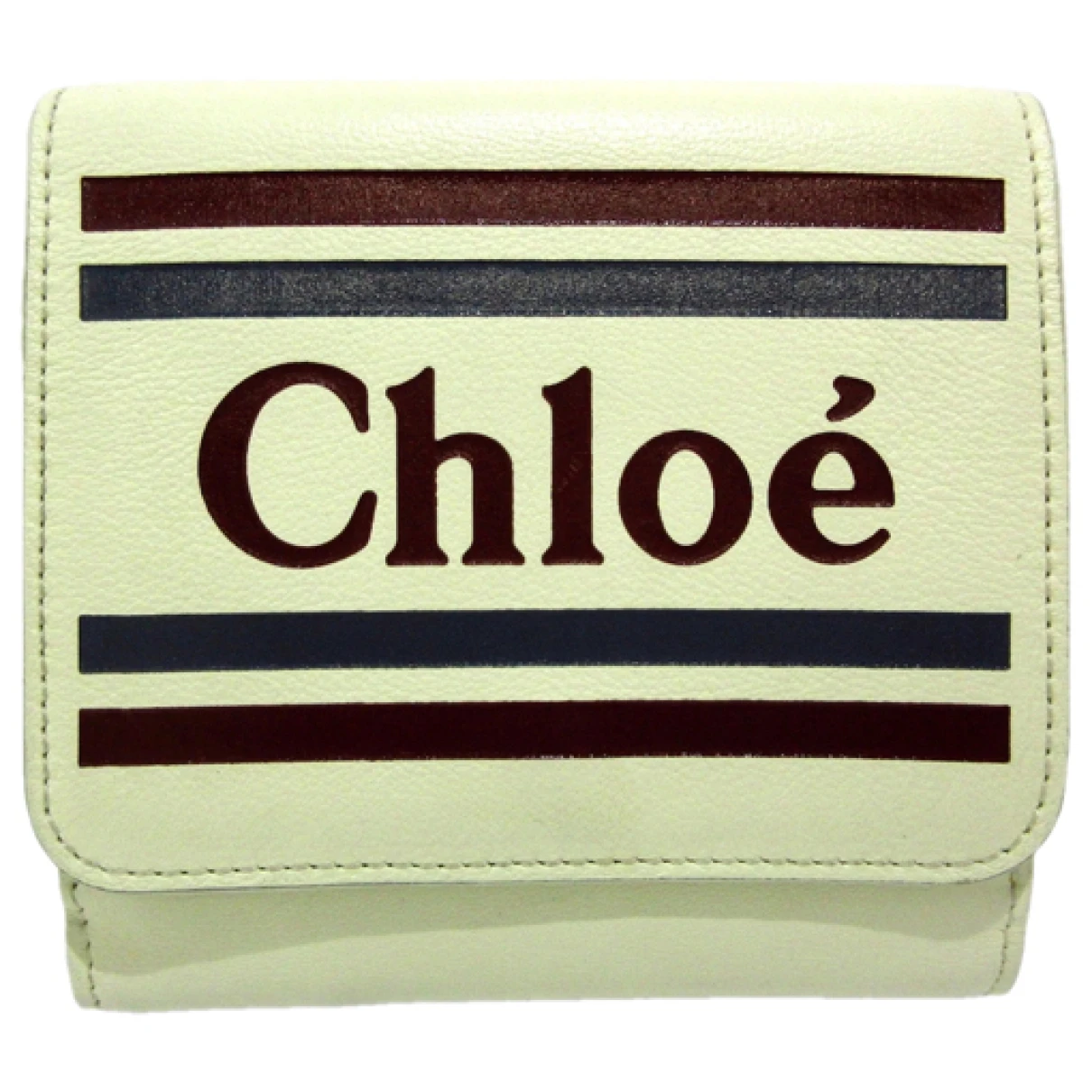 Pre-owned Chloé Leather Purse In Ecru
