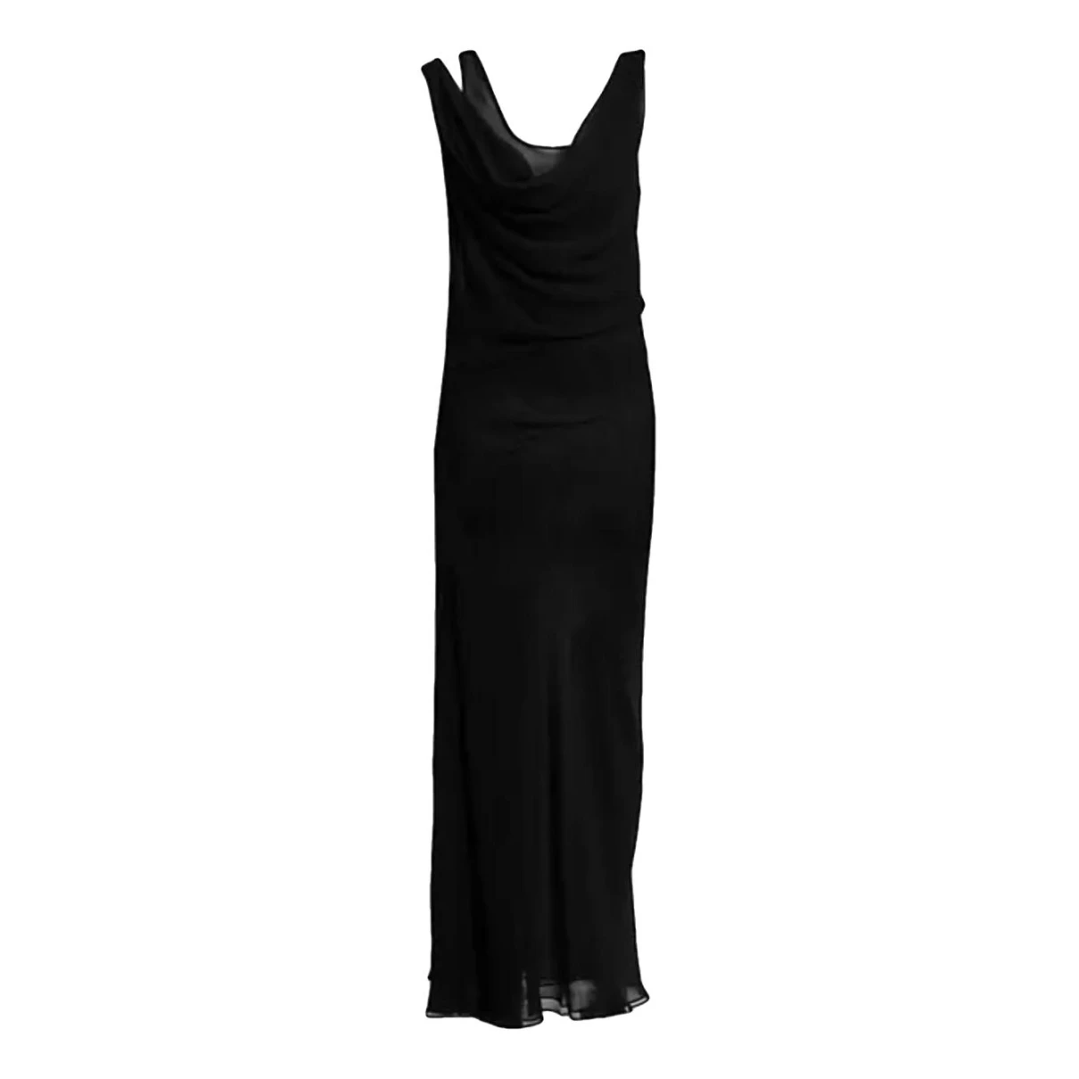 Pre-owned Christopher Esber Silk Mid-length Dress In Black