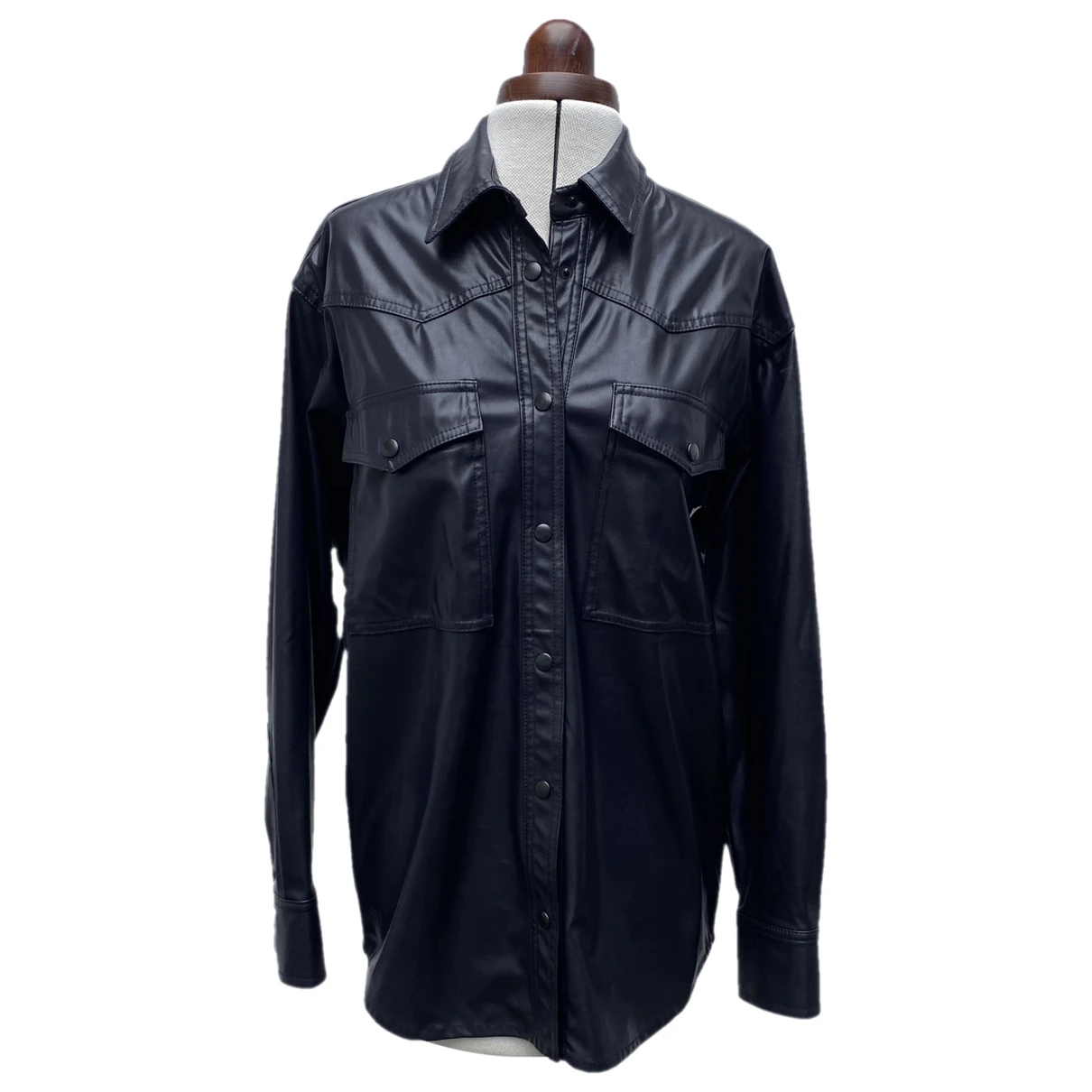 Pre-owned Isabel Marant Étoile Vegan Leather Shirt In Black