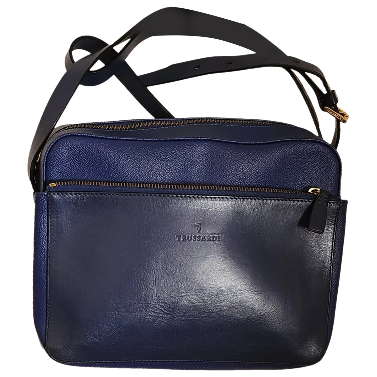 Pre-owned Trussardi Leather Handbag In Blue