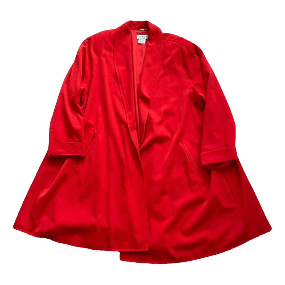Pre-owned Givenchy Wool Cardi Coat In Red