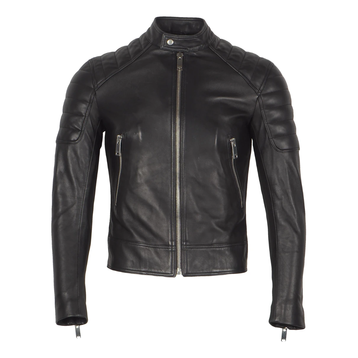 Pre-owned Sandro Leather Jacket In Black
