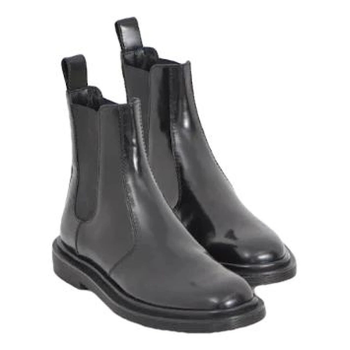 Pre-owned The Row Patent Leather Boots In Black