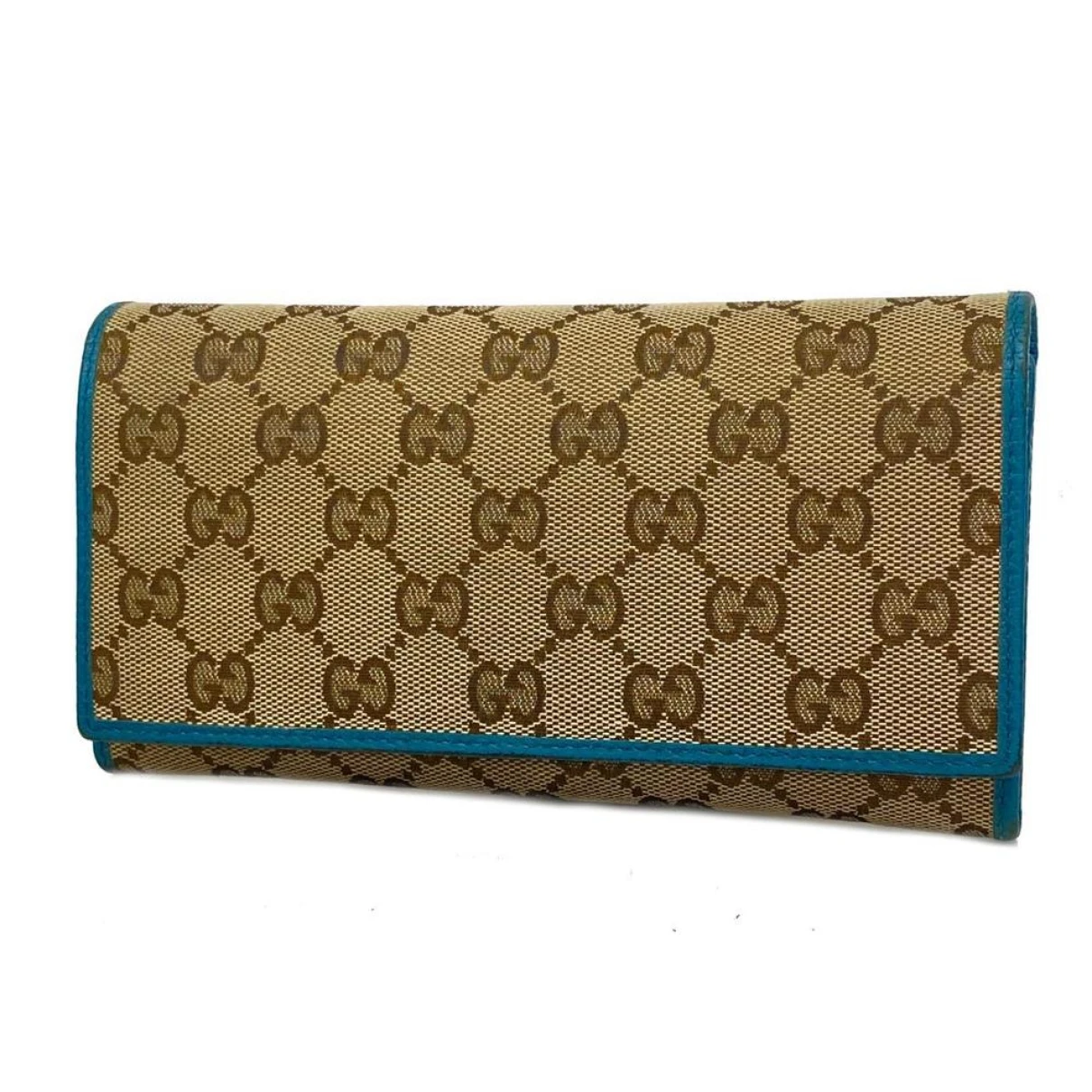 Pre-owned Gucci Cloth Wallet In Blue