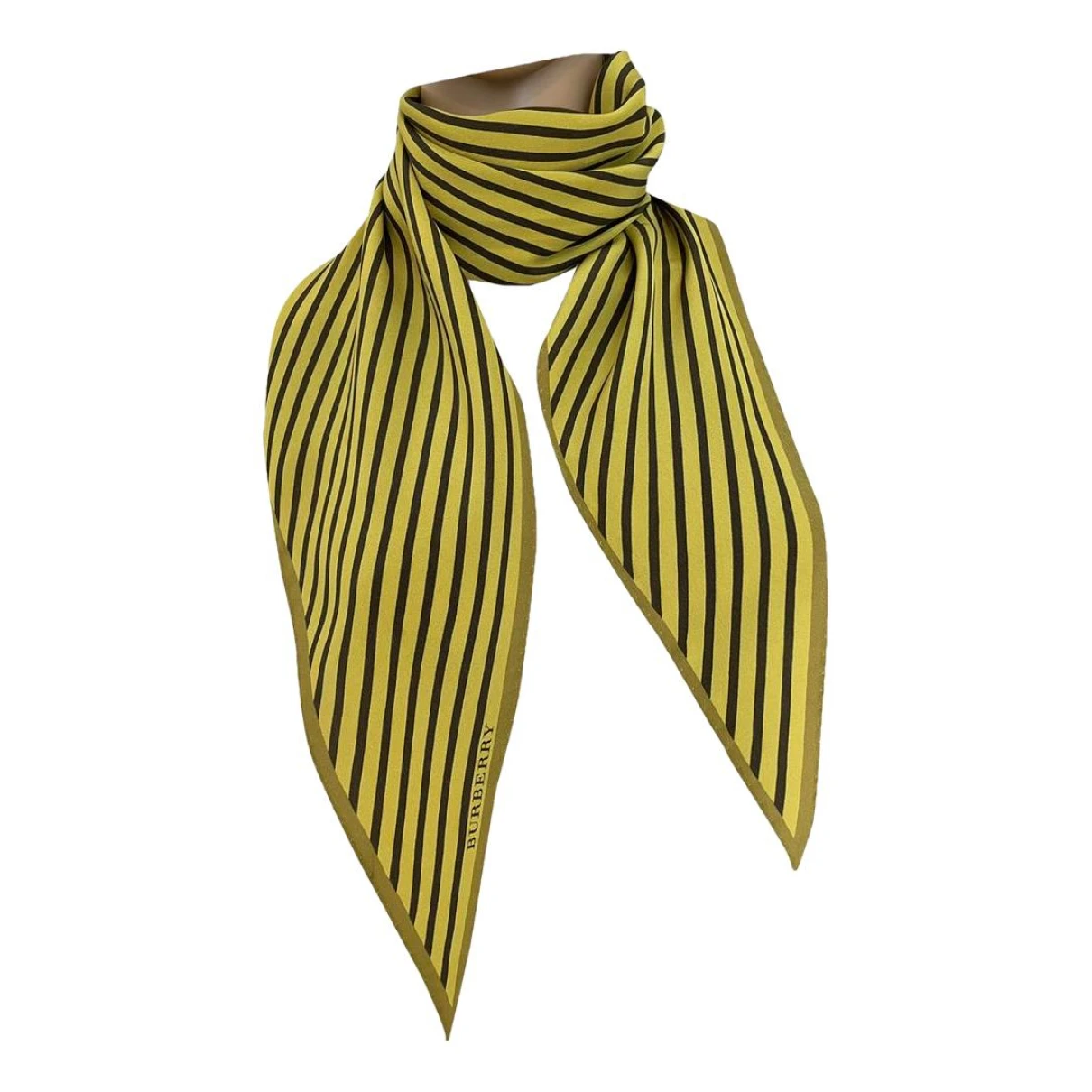 Pre-owned Burberry Silk Scarf In Yellow