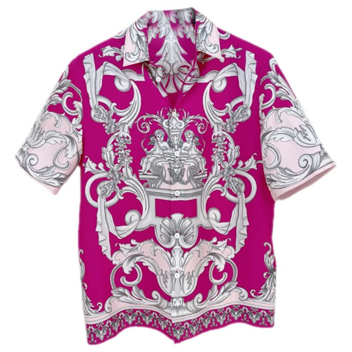 Pre-owned Versace Silk Shirt In Pink