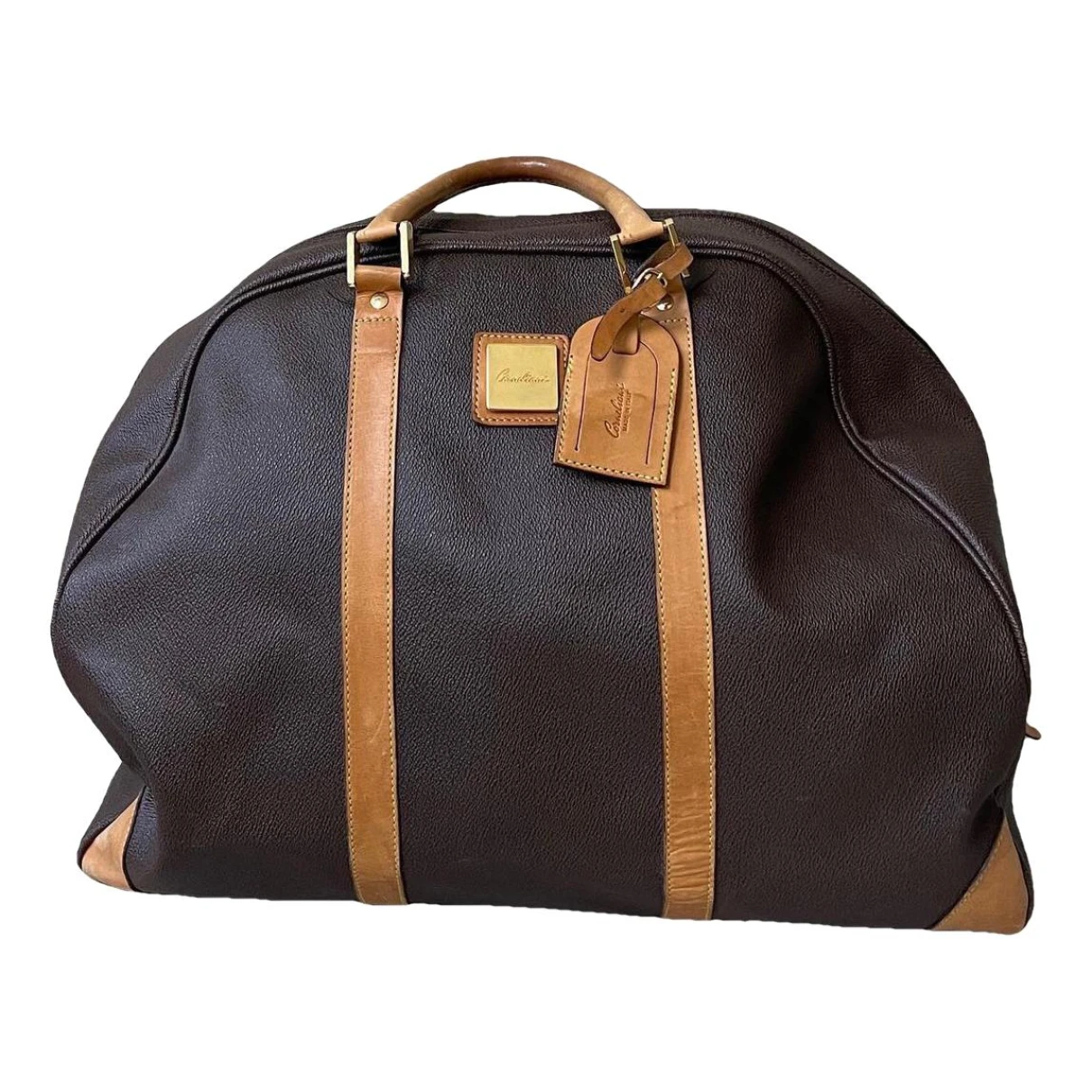 Pre-owned Corneliani Leather Travel Bag In Beige