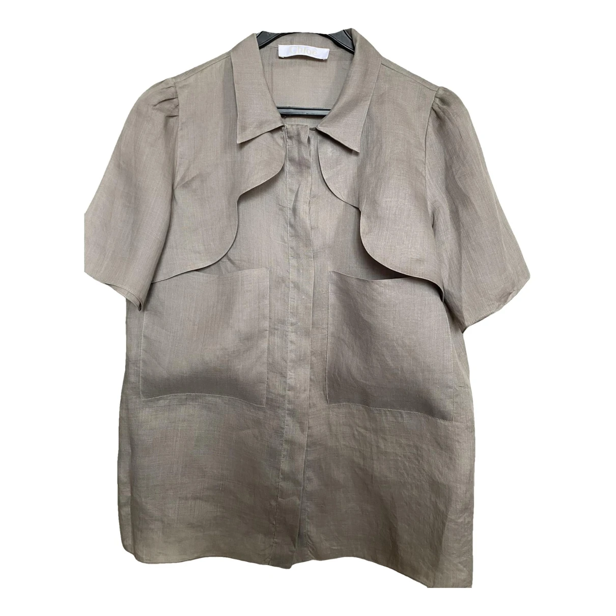 Pre-owned Chloé Linen Blouse In Grey