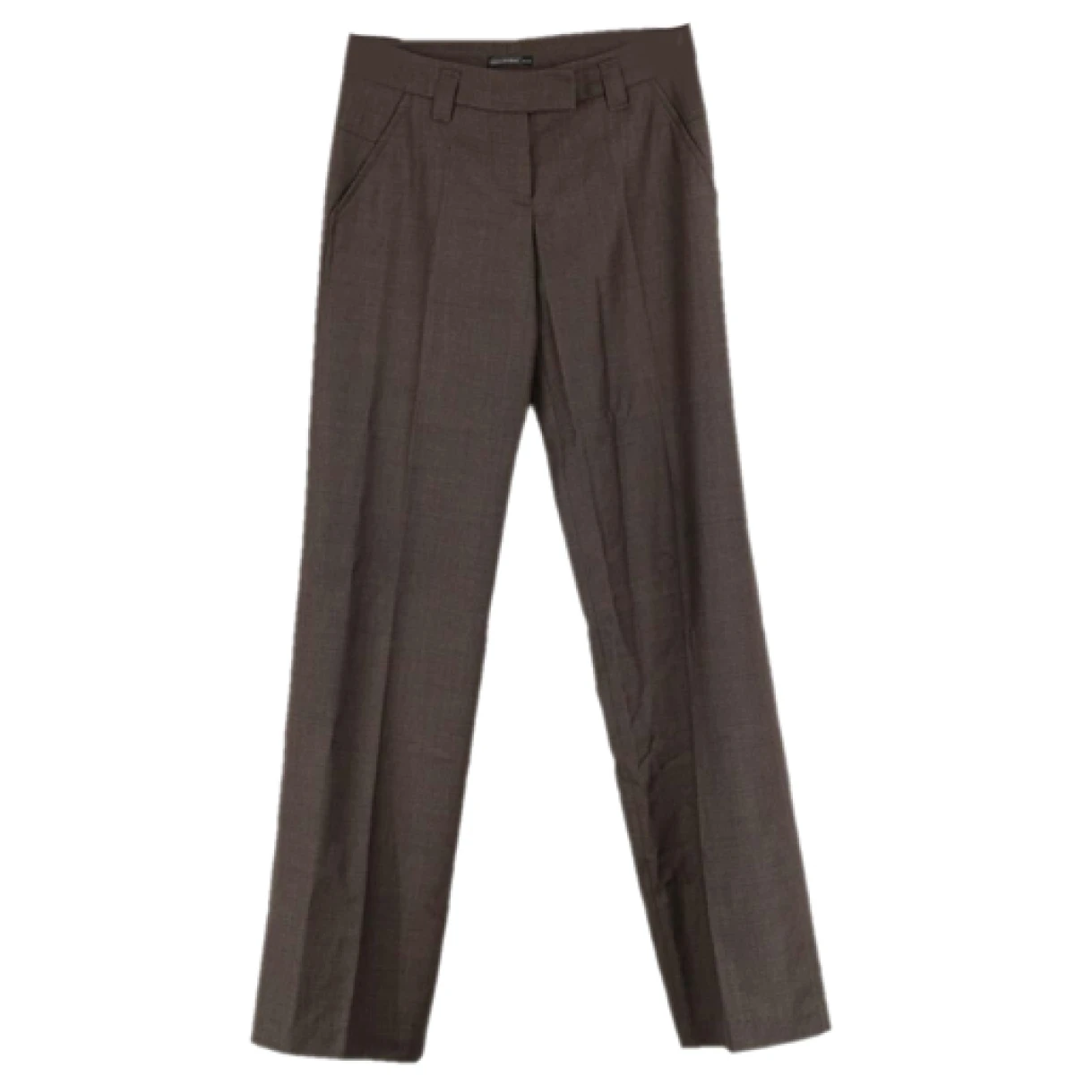 Pre-owned Barbara Bui Wool Straight Pants In Brown