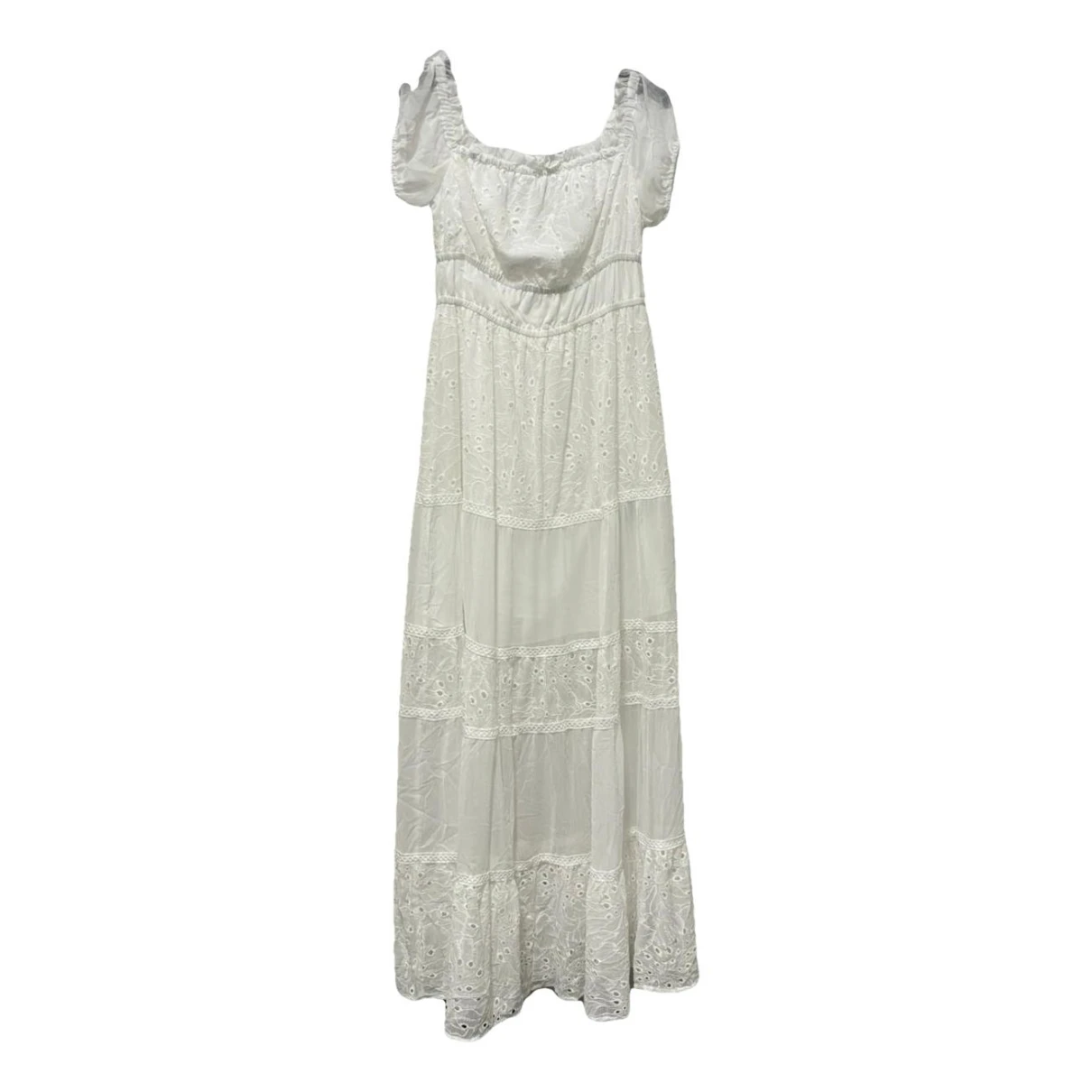 Pre-owned Guess Maxi Dress In White