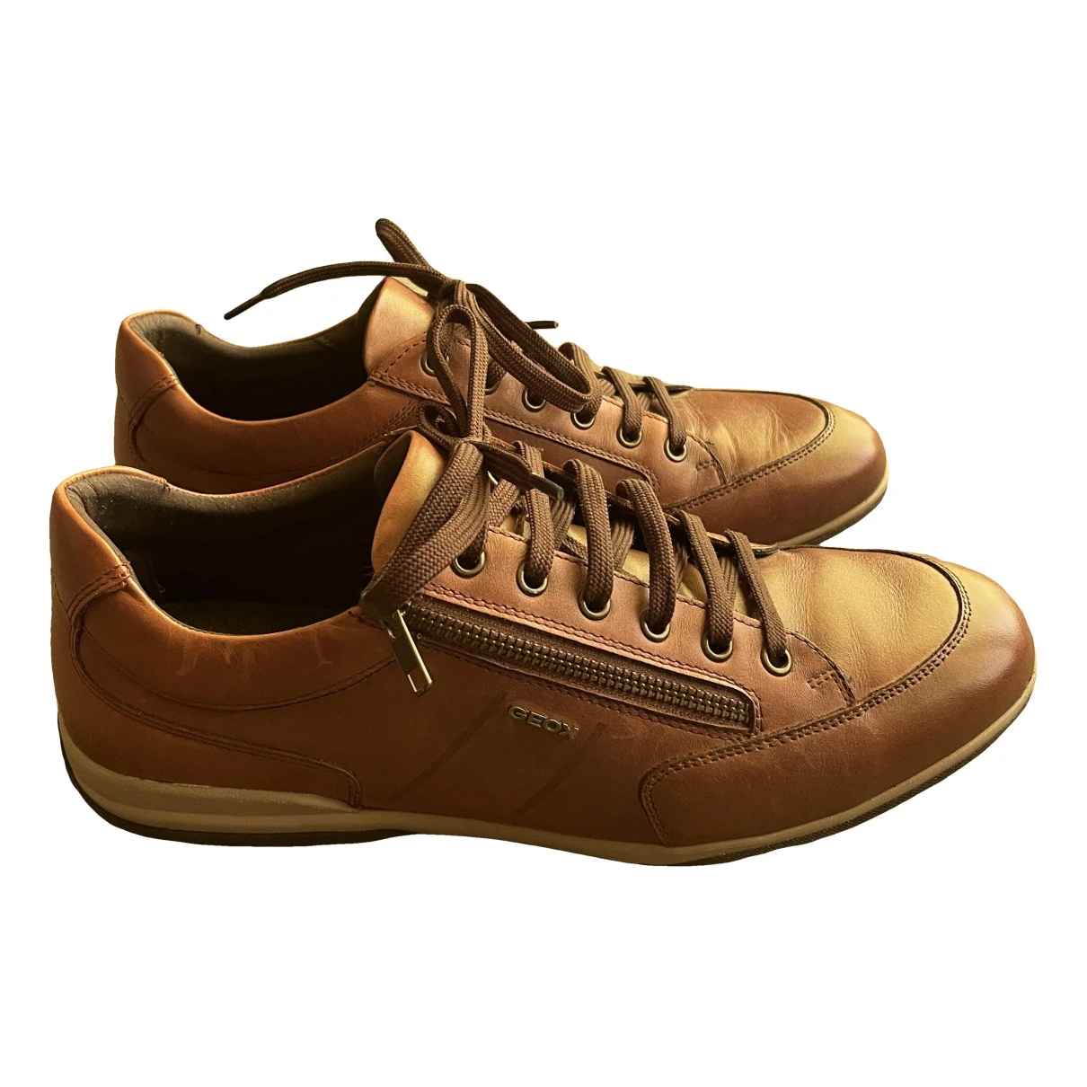 Pre-owned Geox Leather Lace Ups In Brown