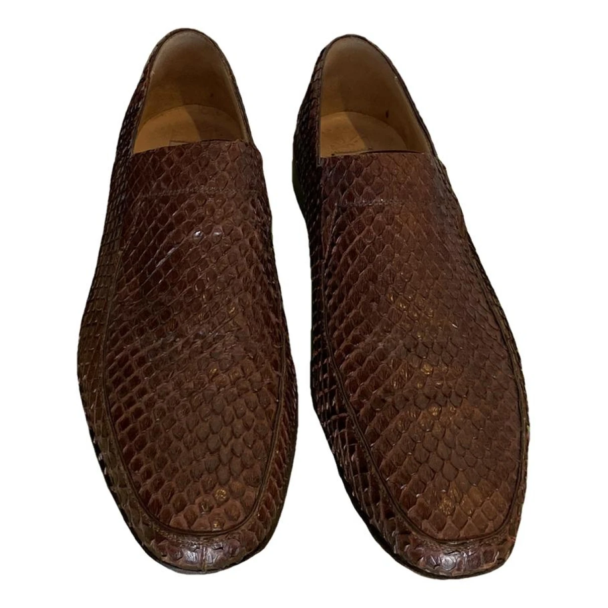 Pre-owned Cesare Paciotti Leather Flats In Brown