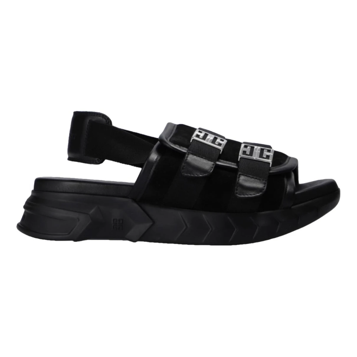 Pre-owned Givenchy Spectre Leather Sandals In Black