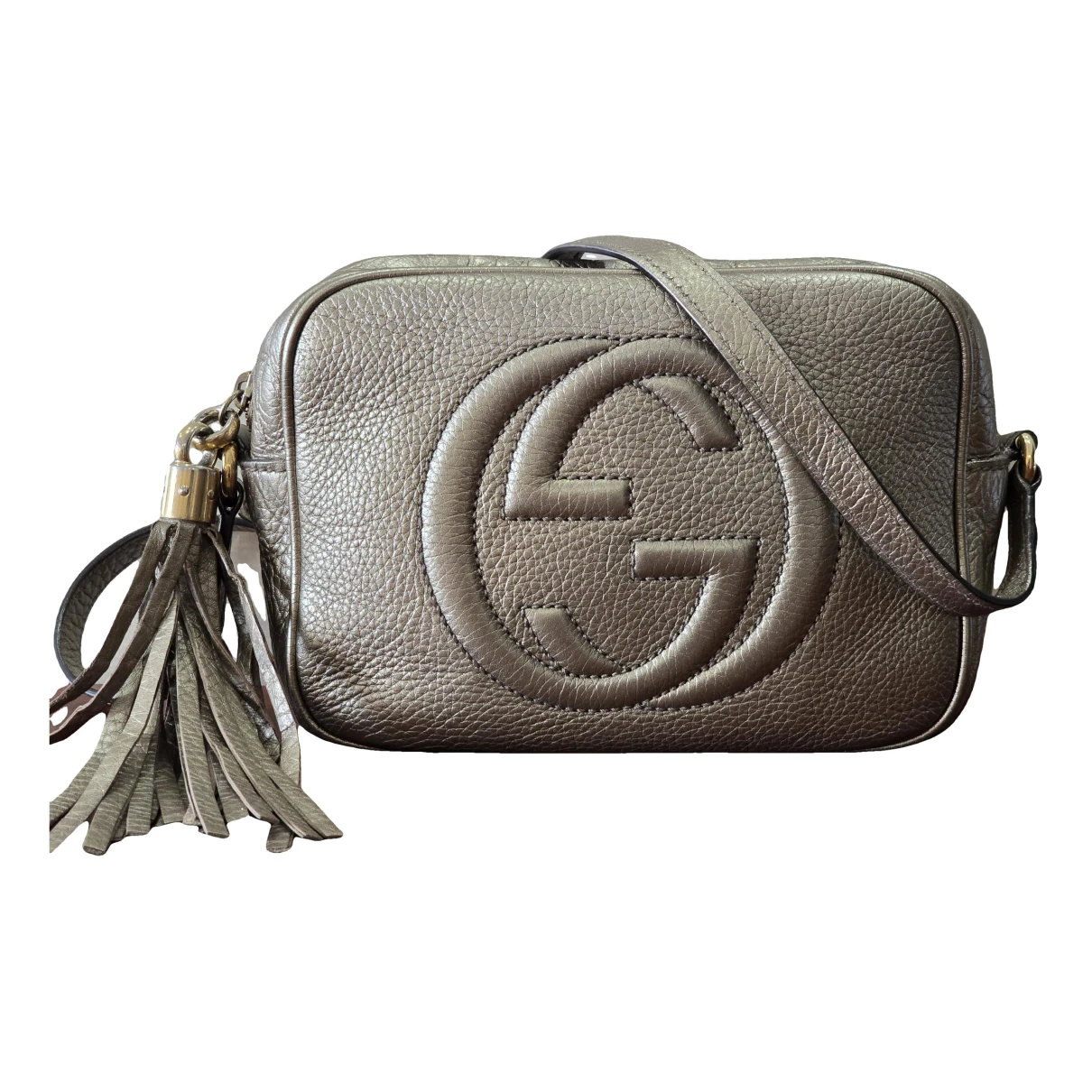 Pre-owned Gucci Soho Leather Crossbody Bag In Gold