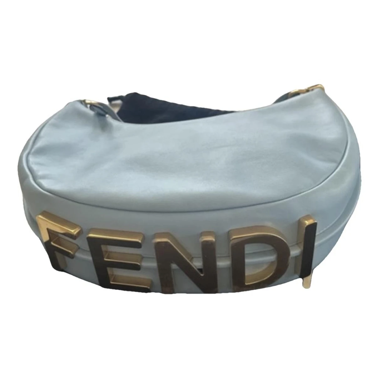 Pre-owned Fendi Graphy Leather Handbag In Blue