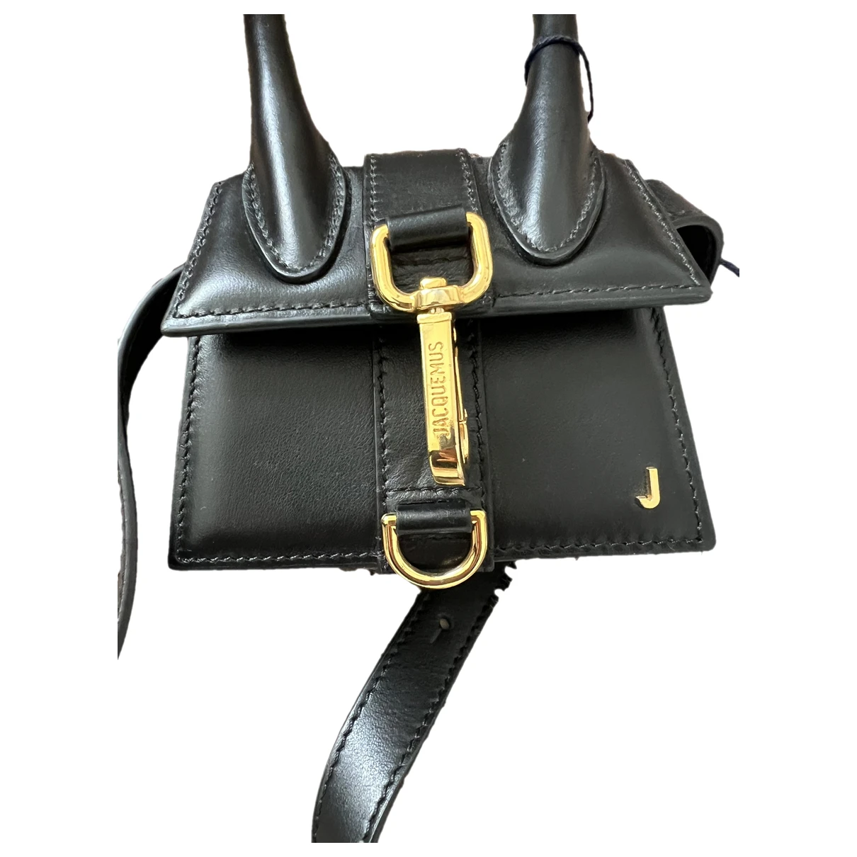 Pre-owned Jacquemus Chiquito Leather Handbag In Black