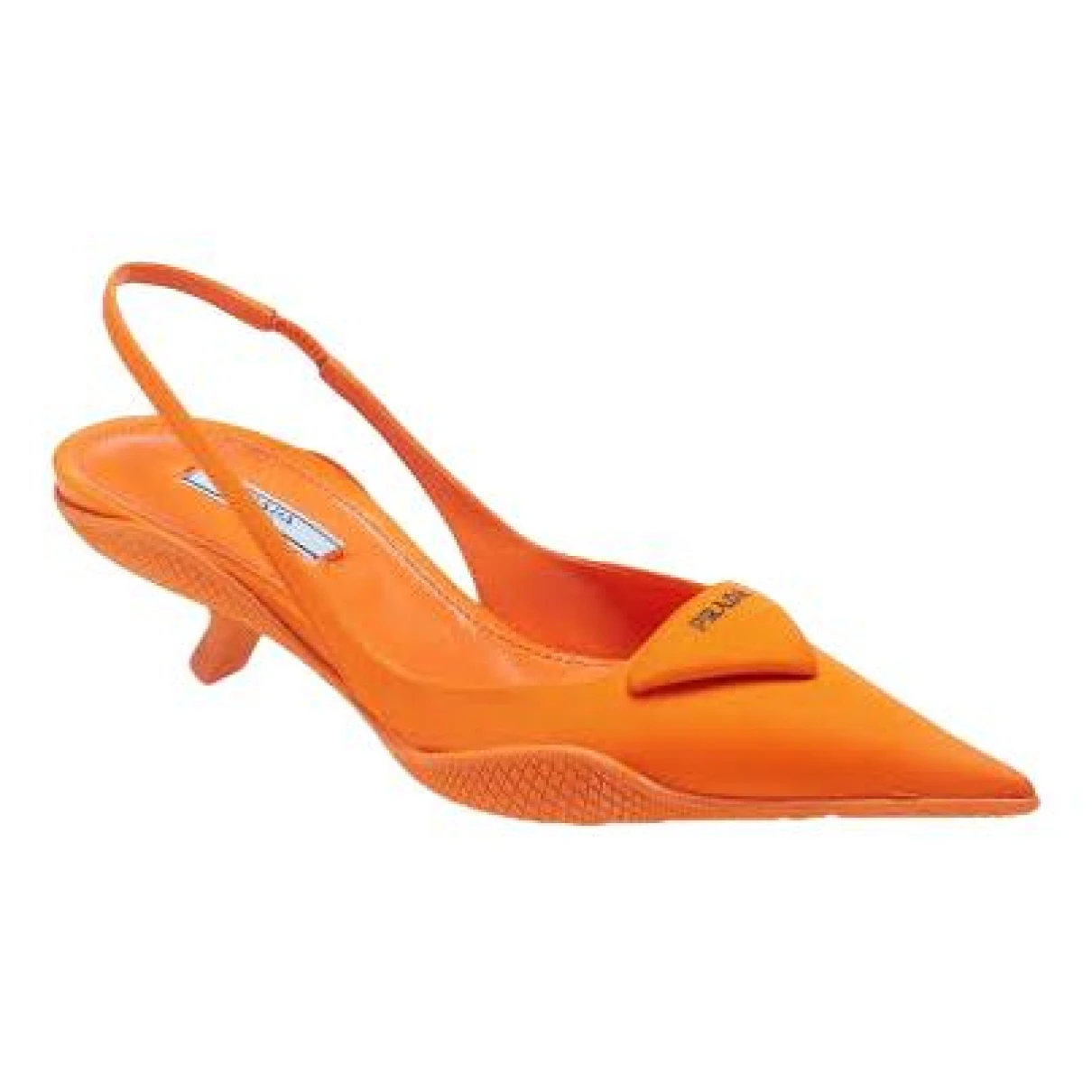 Pre-owned Prada Cloth Sandal In Orange