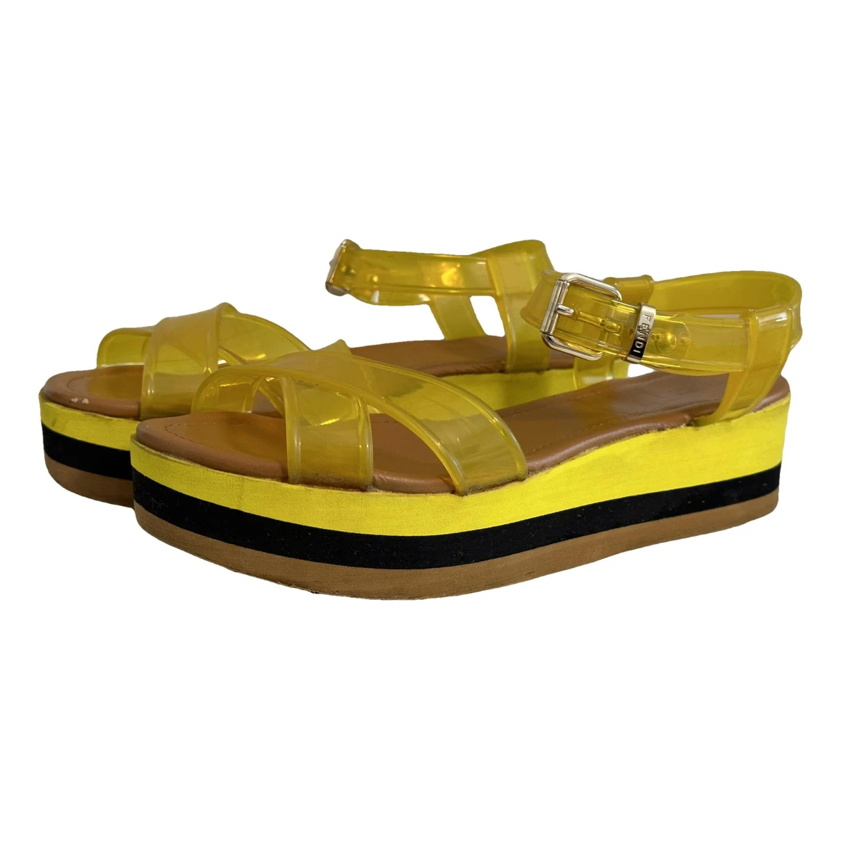 Pre-owned Fendi Sandal In Yellow