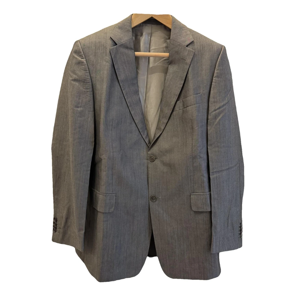 Pre-owned Balmain Wool Suit In Grey