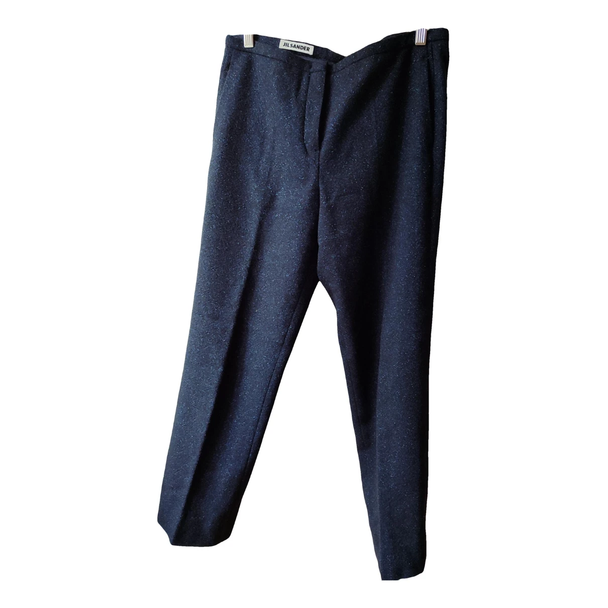 Pre-owned Jil Sander Wool Carot Pants In Blue
