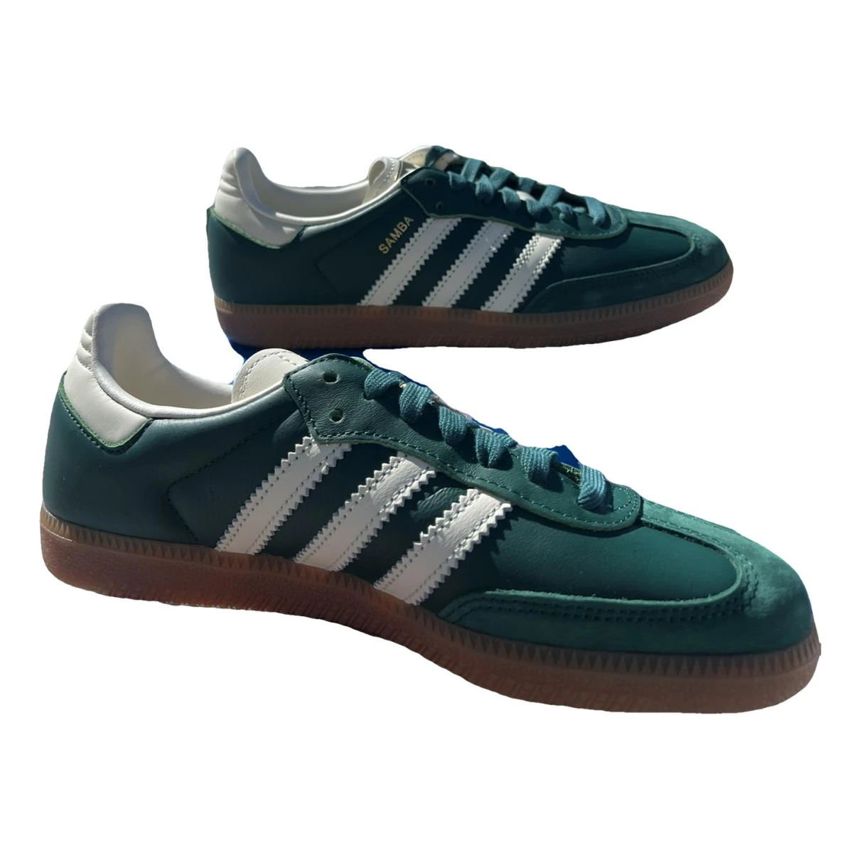 Pre-owned Adidas Originals Samba Leather Trainers In Green