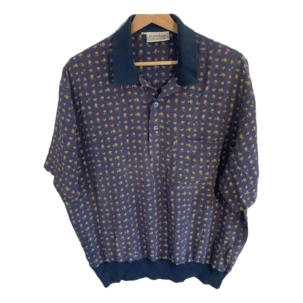 Pre-owned Saint Laurent Silk Polo Shirt In Multicolour