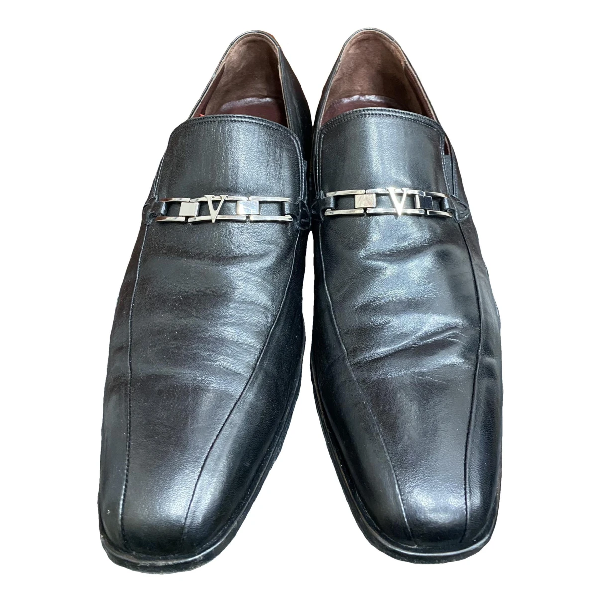 Pre-owned Valentino Garavani Patent Leather Lace Ups In Black