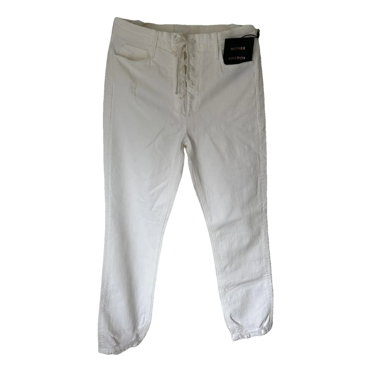 Pre-owned Mother Mslim Jeans In White
