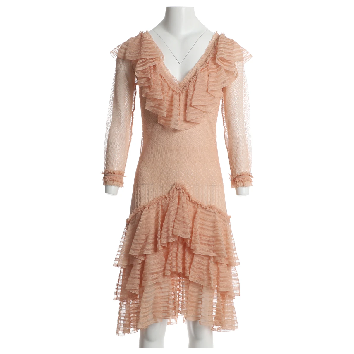Pre-owned Alexander Mcqueen Silk Mid-length Dress In Pink