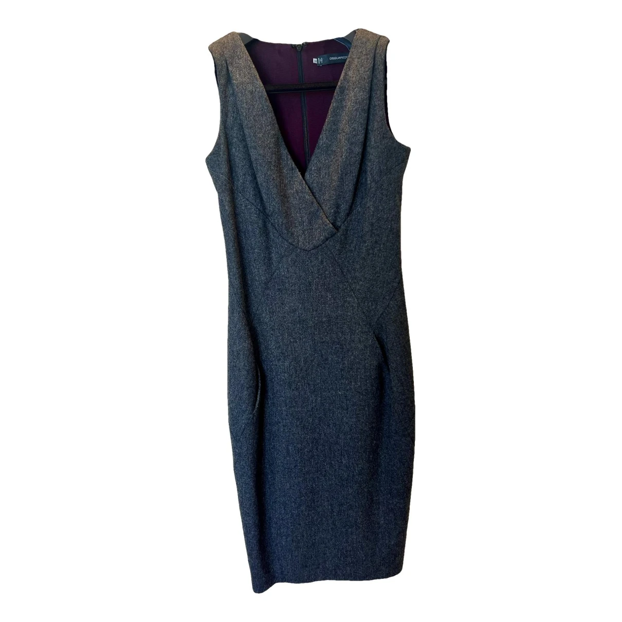 Pre-owned Dsquared2 Wool Mid-length Dress In Grey