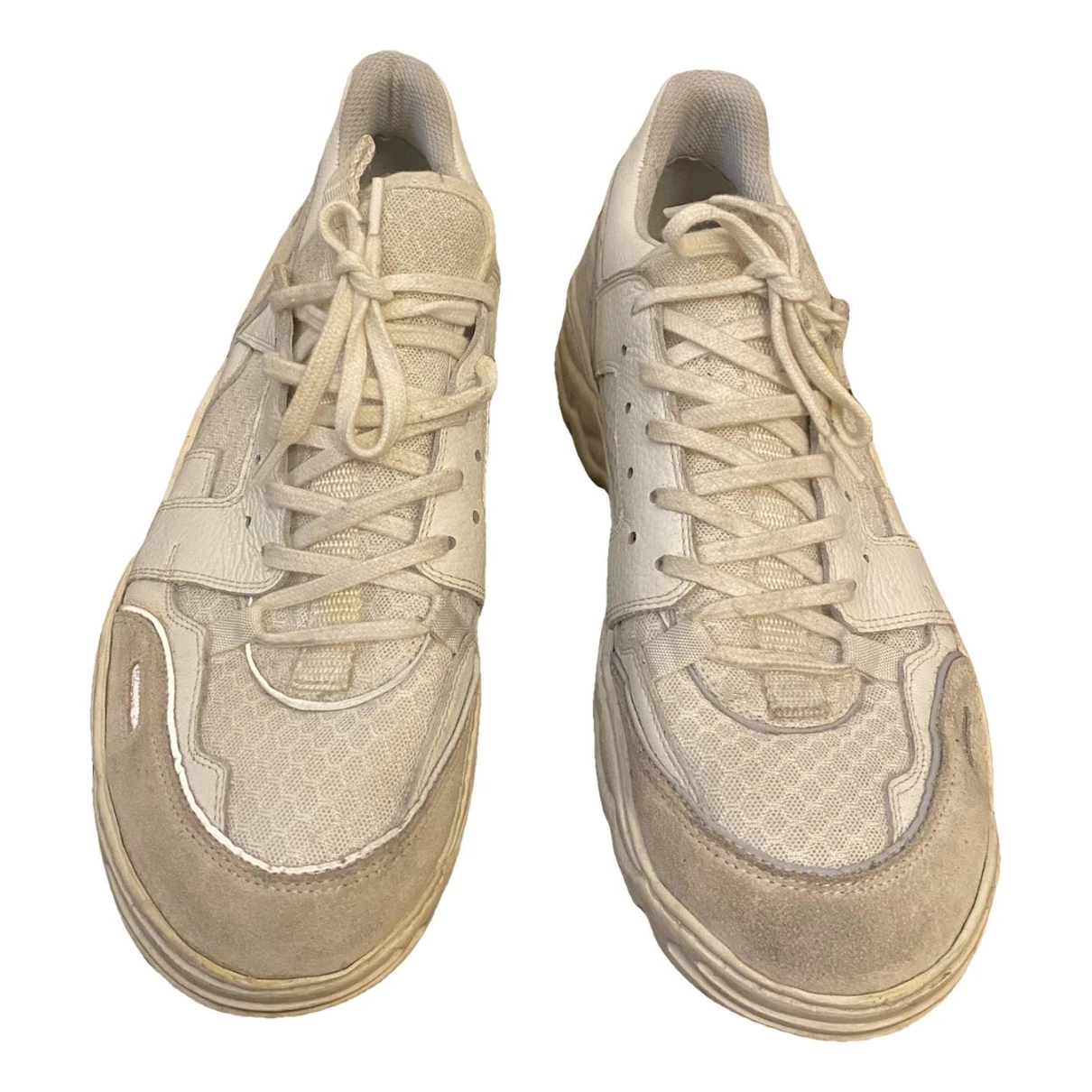 Pre-owned Ami Alexandre Mattiussi Leather Low Trainers In White