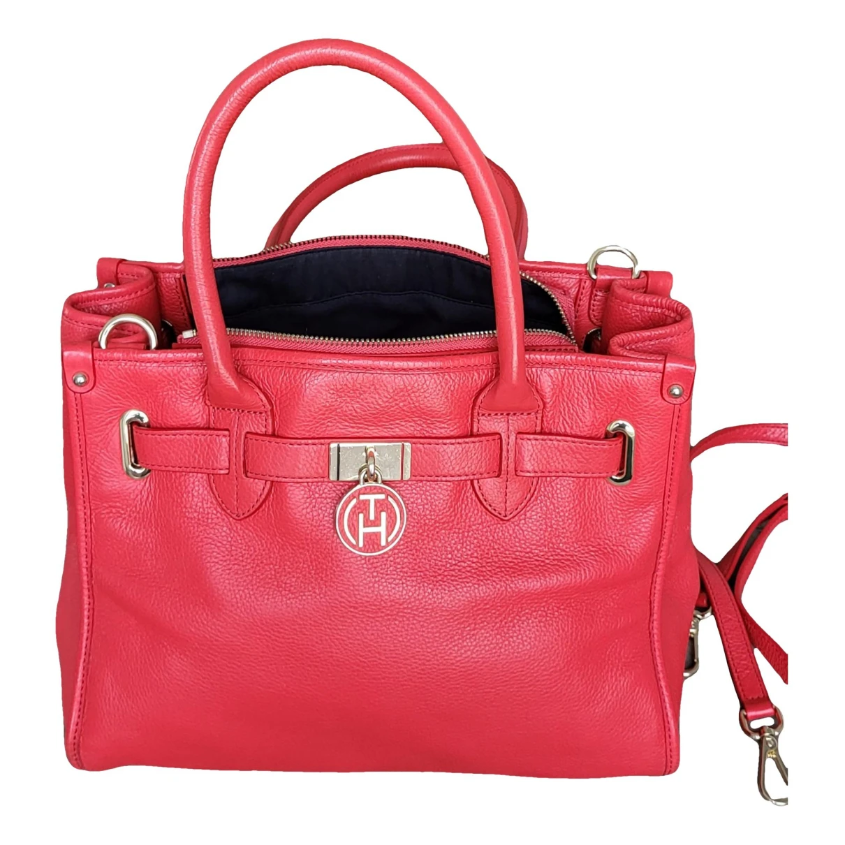 Pre-owned Tommy Hilfiger Leather Handbag In Red