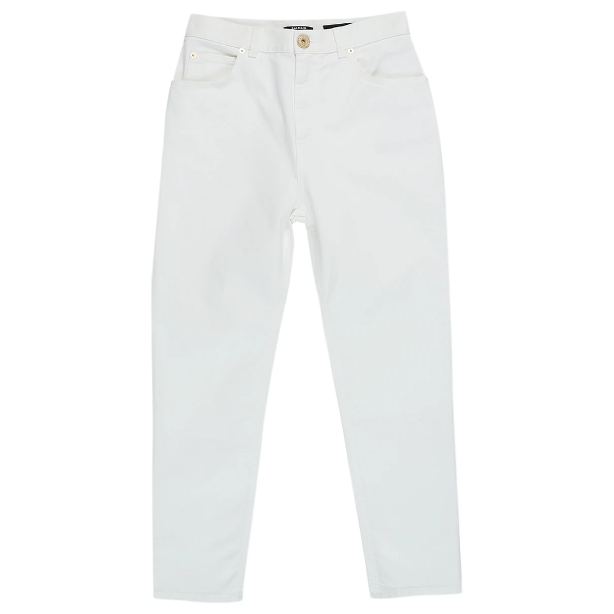 Pre-owned Balmain Slim Jeans In White