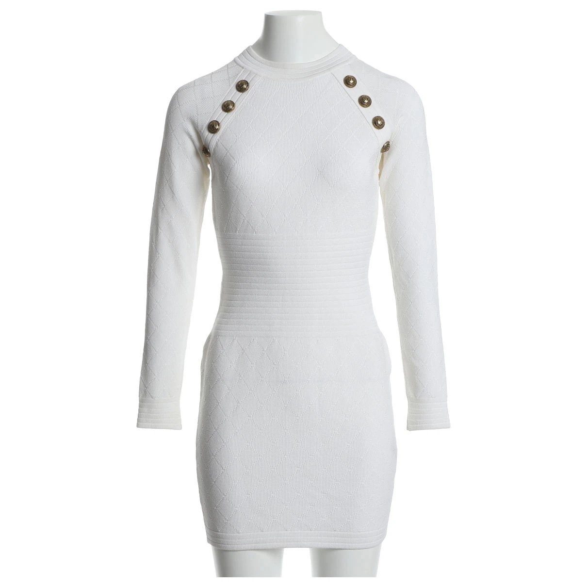Pre-owned Balmain Mini Dress In White