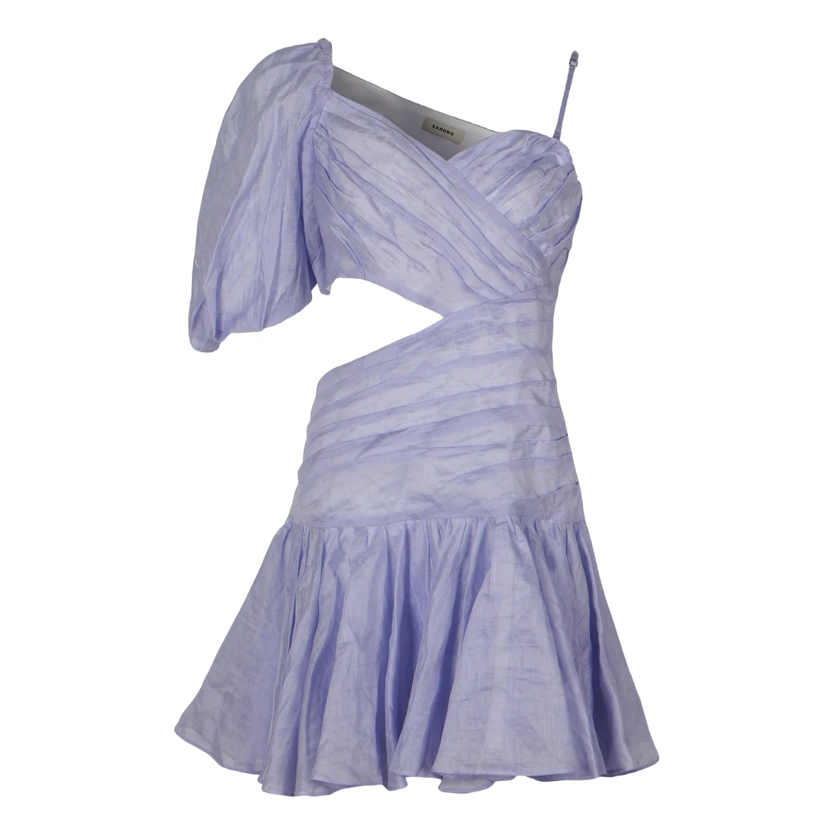 Pre-owned Sandro Spring Summer 2021 Linen Mini Dress In Purple