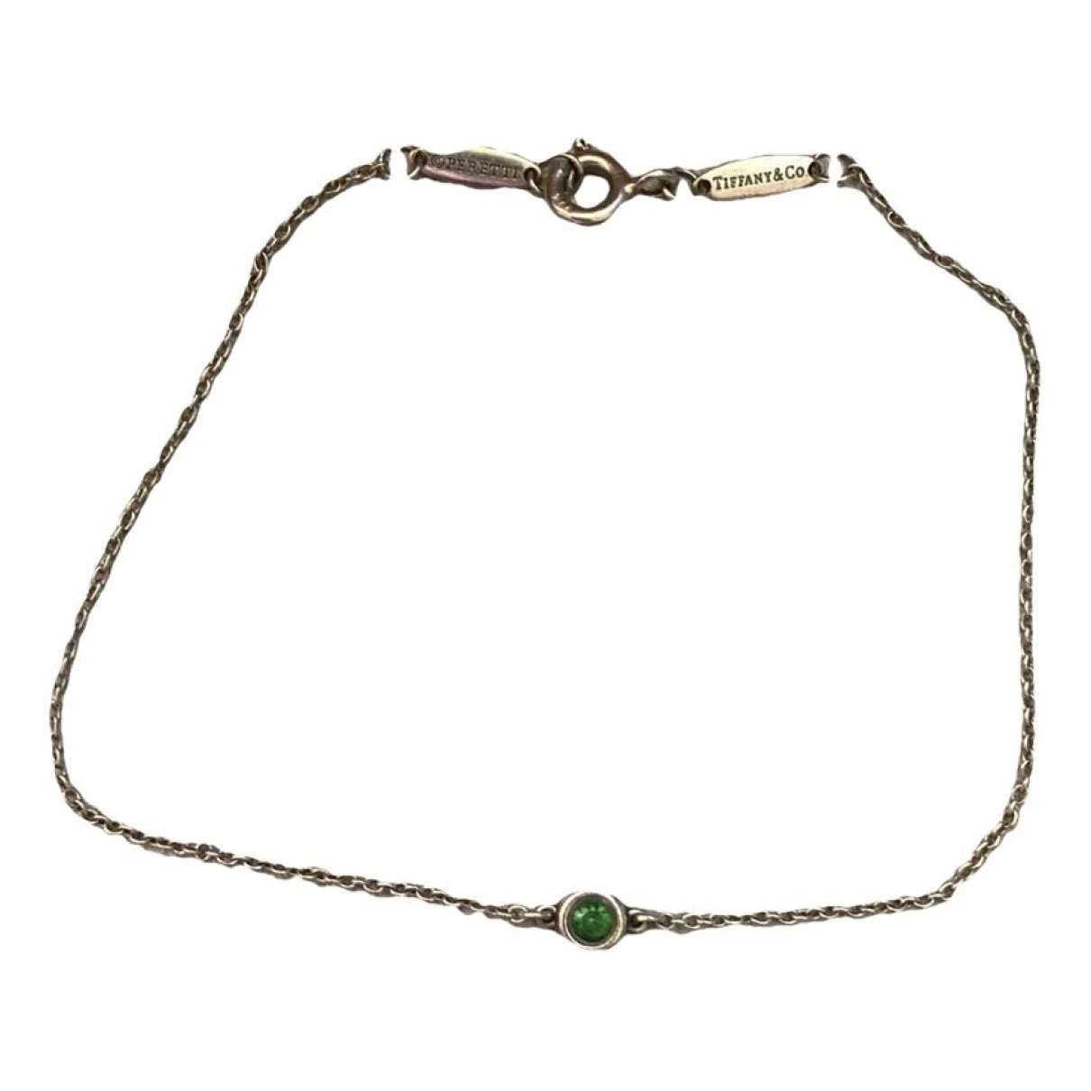 Pre-owned Tiffany & Co Elsa Peretti Silver Bracelet In Green
