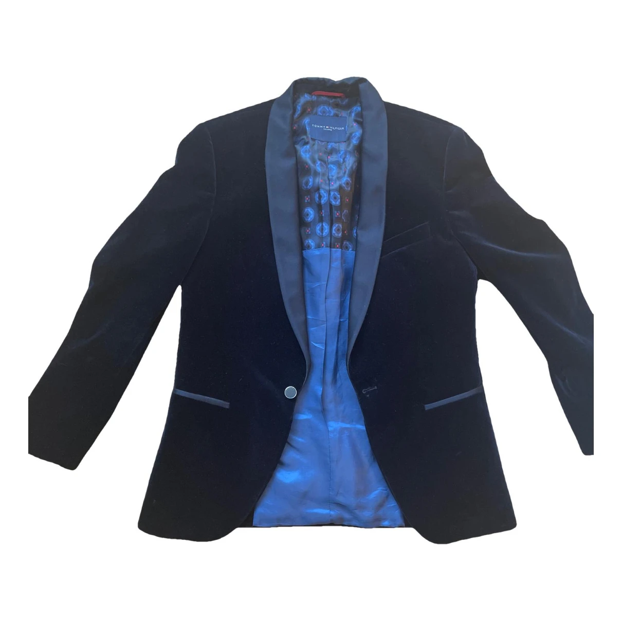 Pre-owned Tommy Hilfiger Velvet Vest In Blue