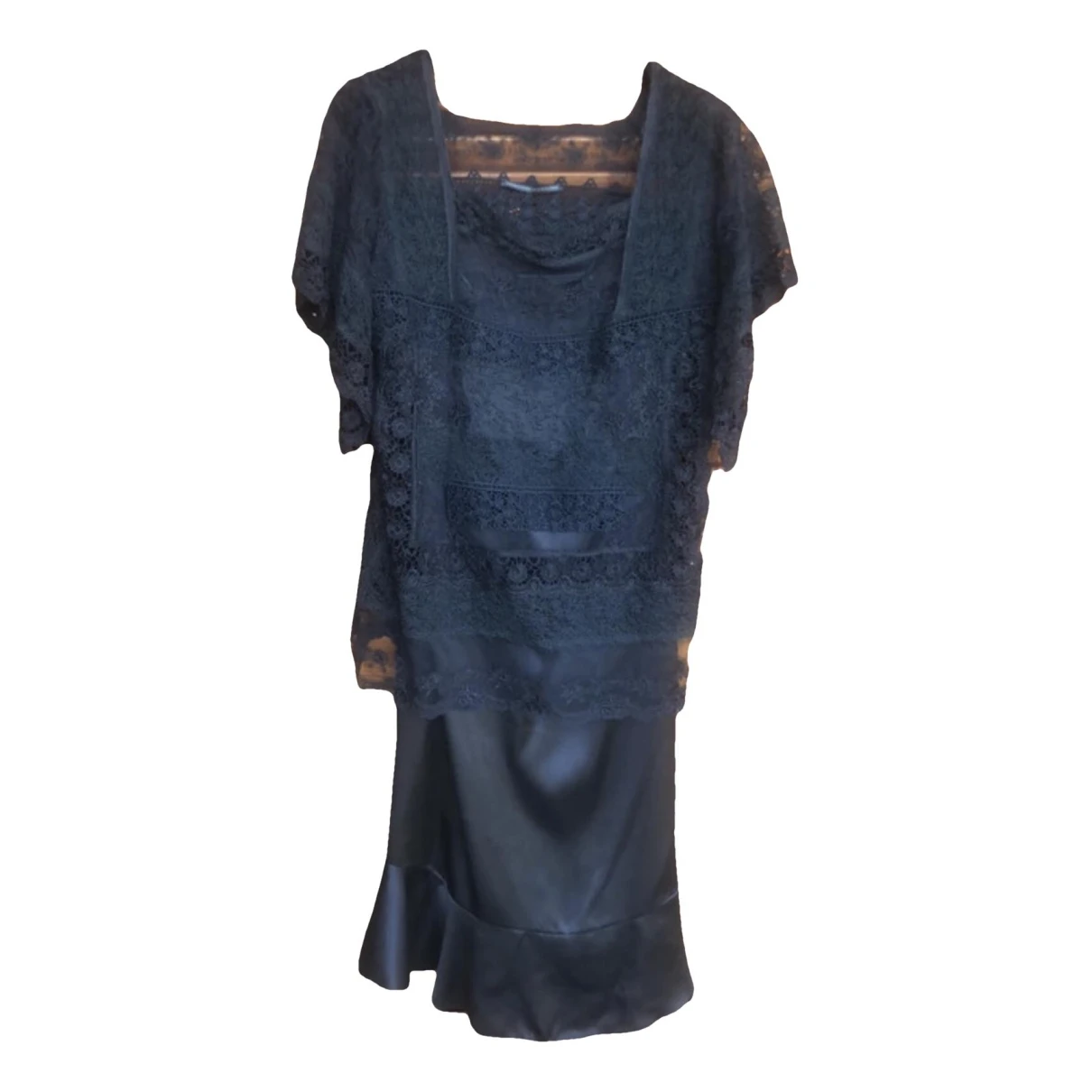 Pre-owned Ermanno Scervino Silk Mini Dress In Black