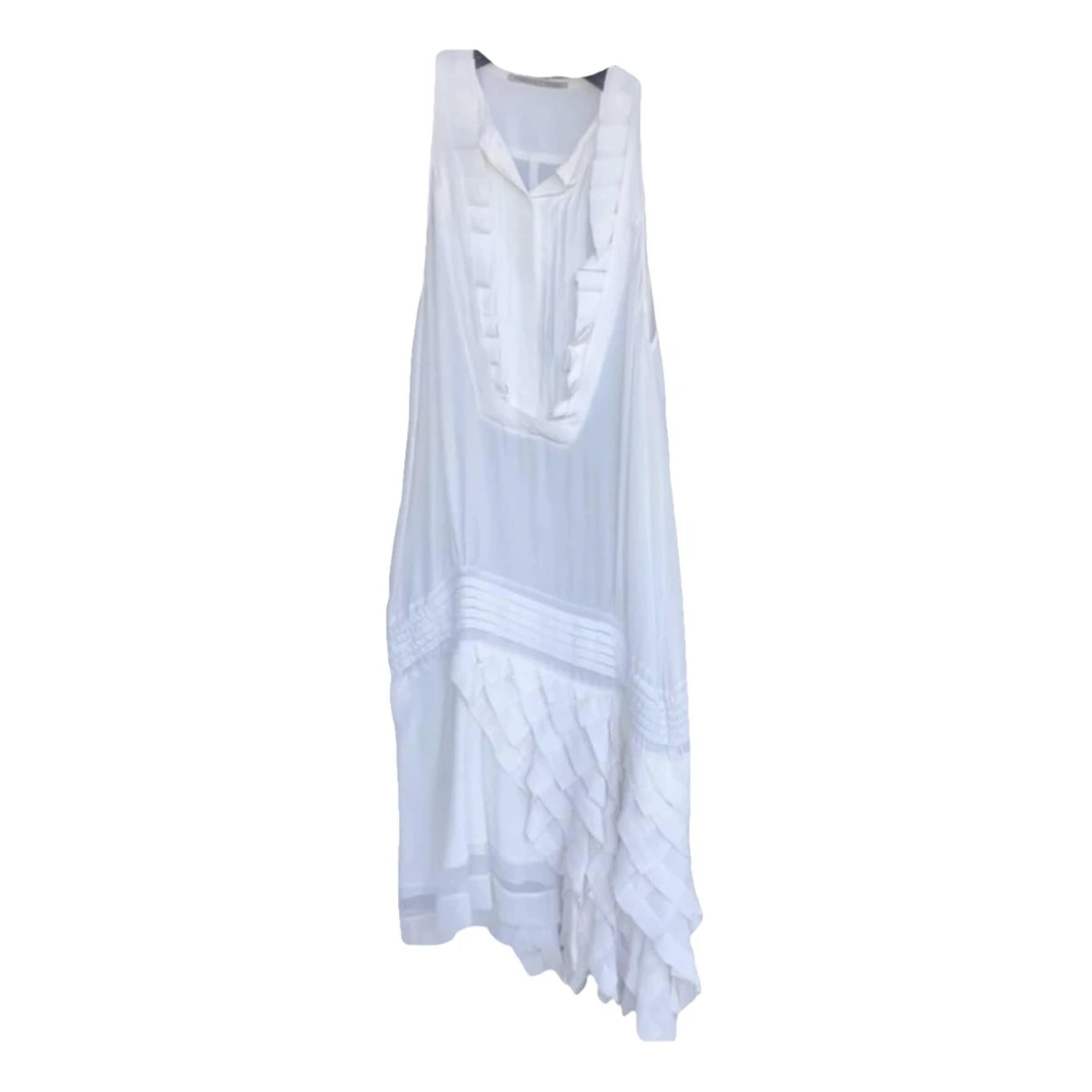 Pre-owned Ermanno Scervino Silk Mid-length Dress In White
