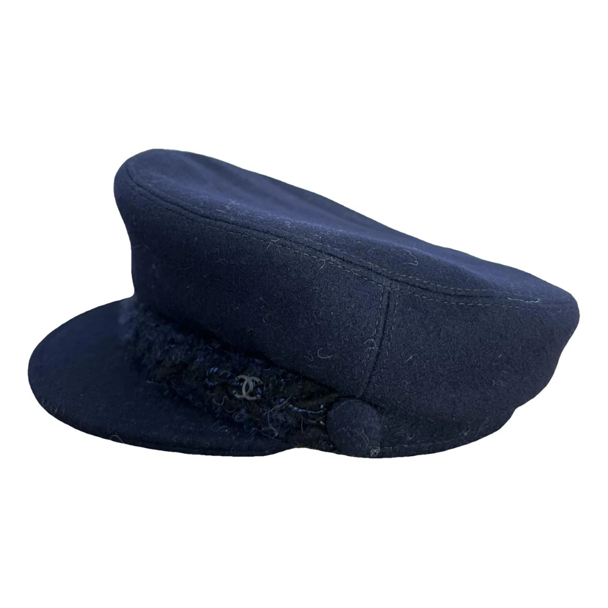 Pre-owned Chanel Wool Cap In Navy