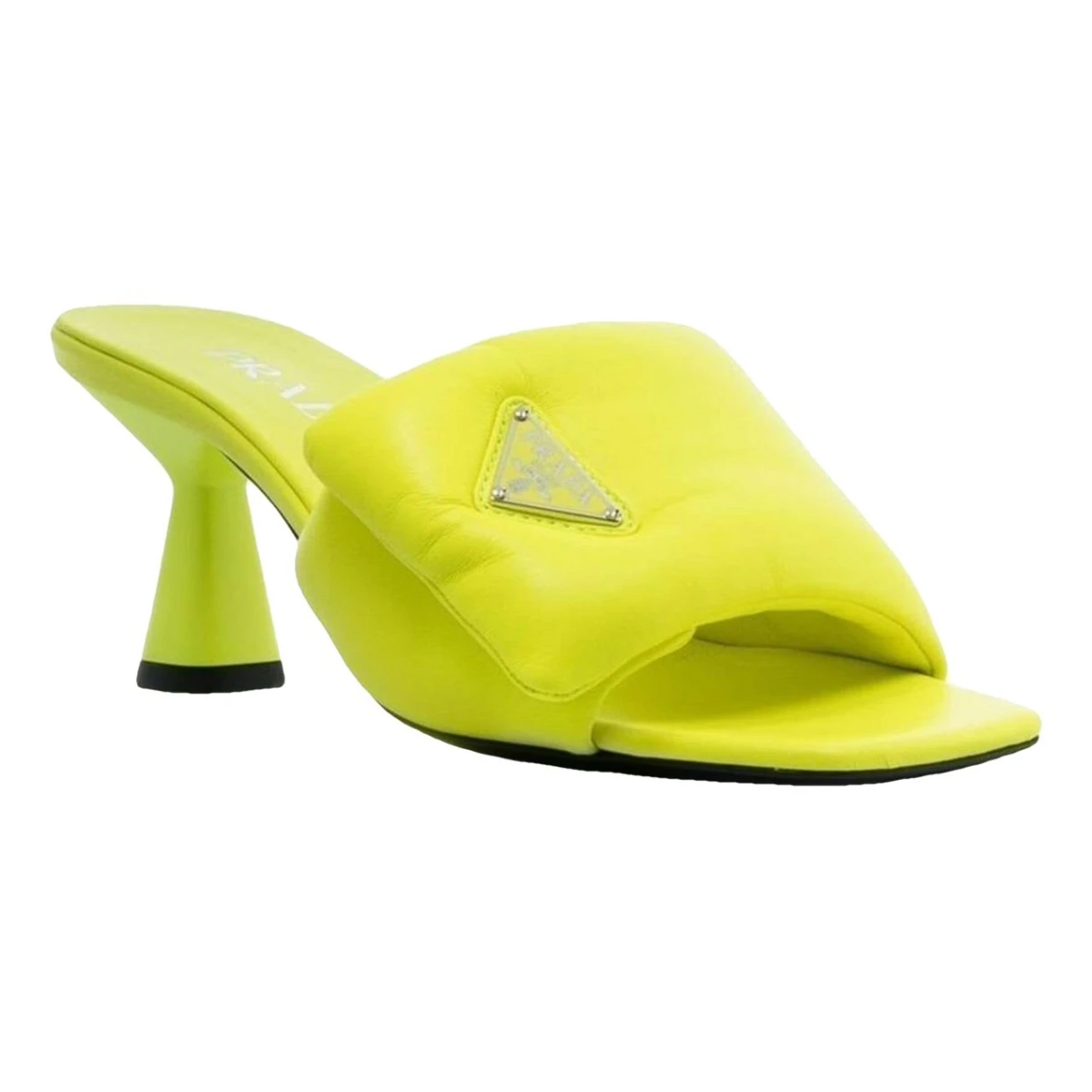 Pre-owned Prada Soft Leather Sandals In Yellow