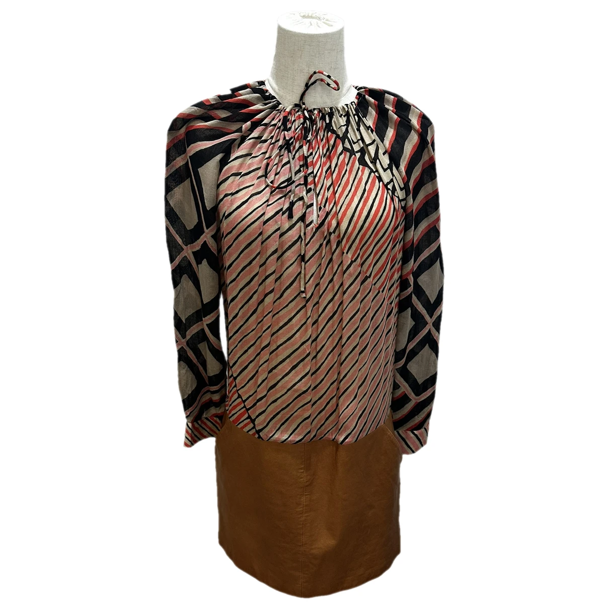 Pre-owned Thakoon Addition Leather Mini Dress In Multicolour