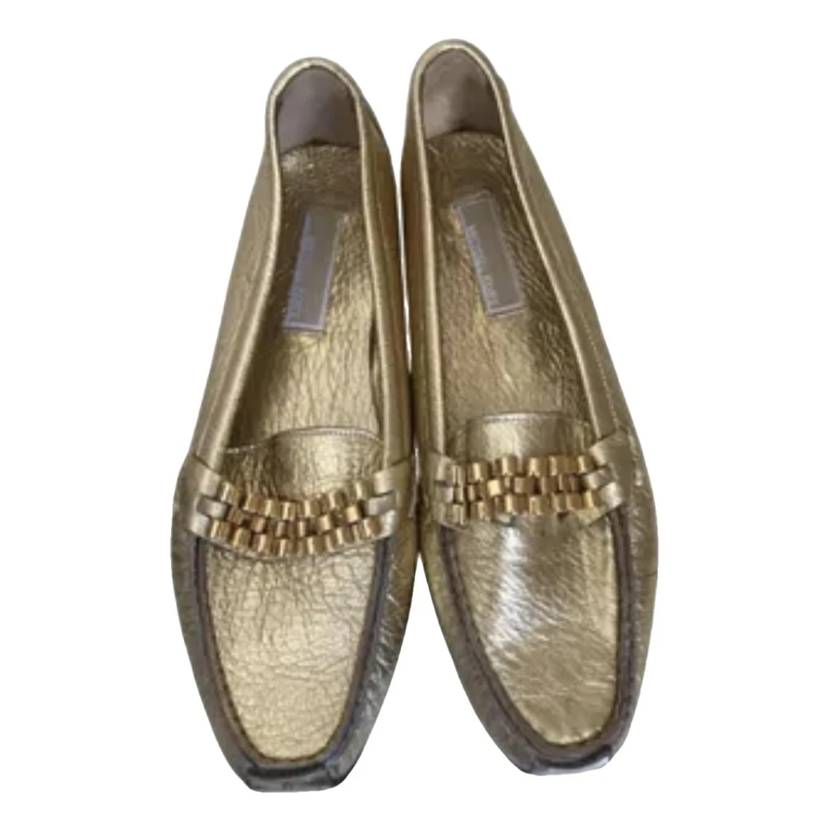 Pre-owned Michael Kors Leather Flats In Gold