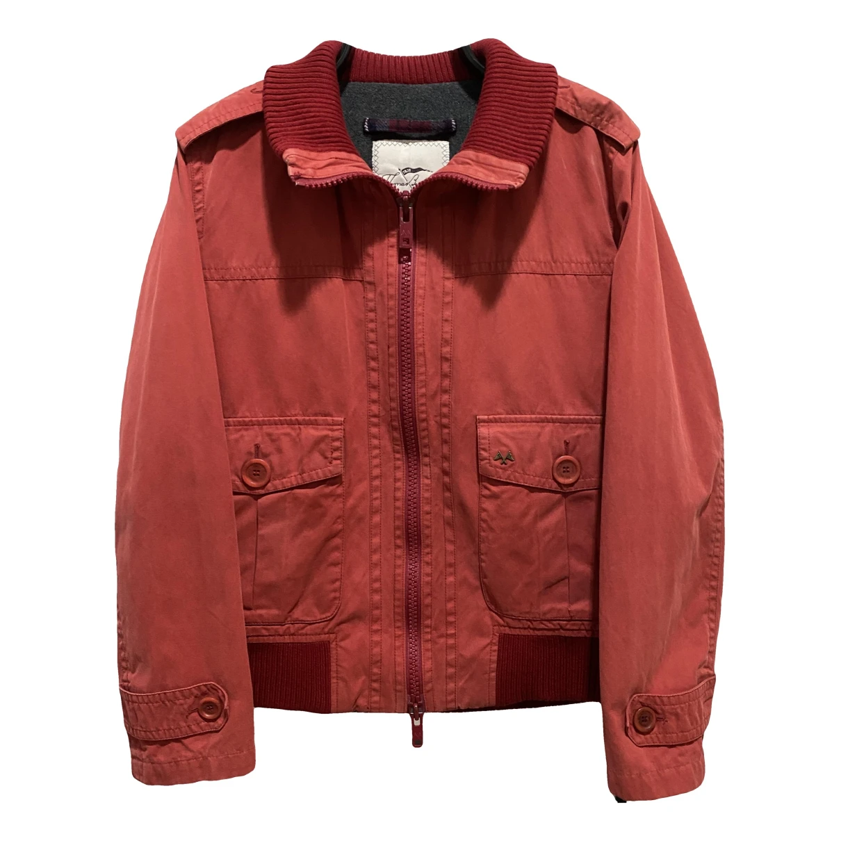 Pre-owned Burberry Puffer In Orange
