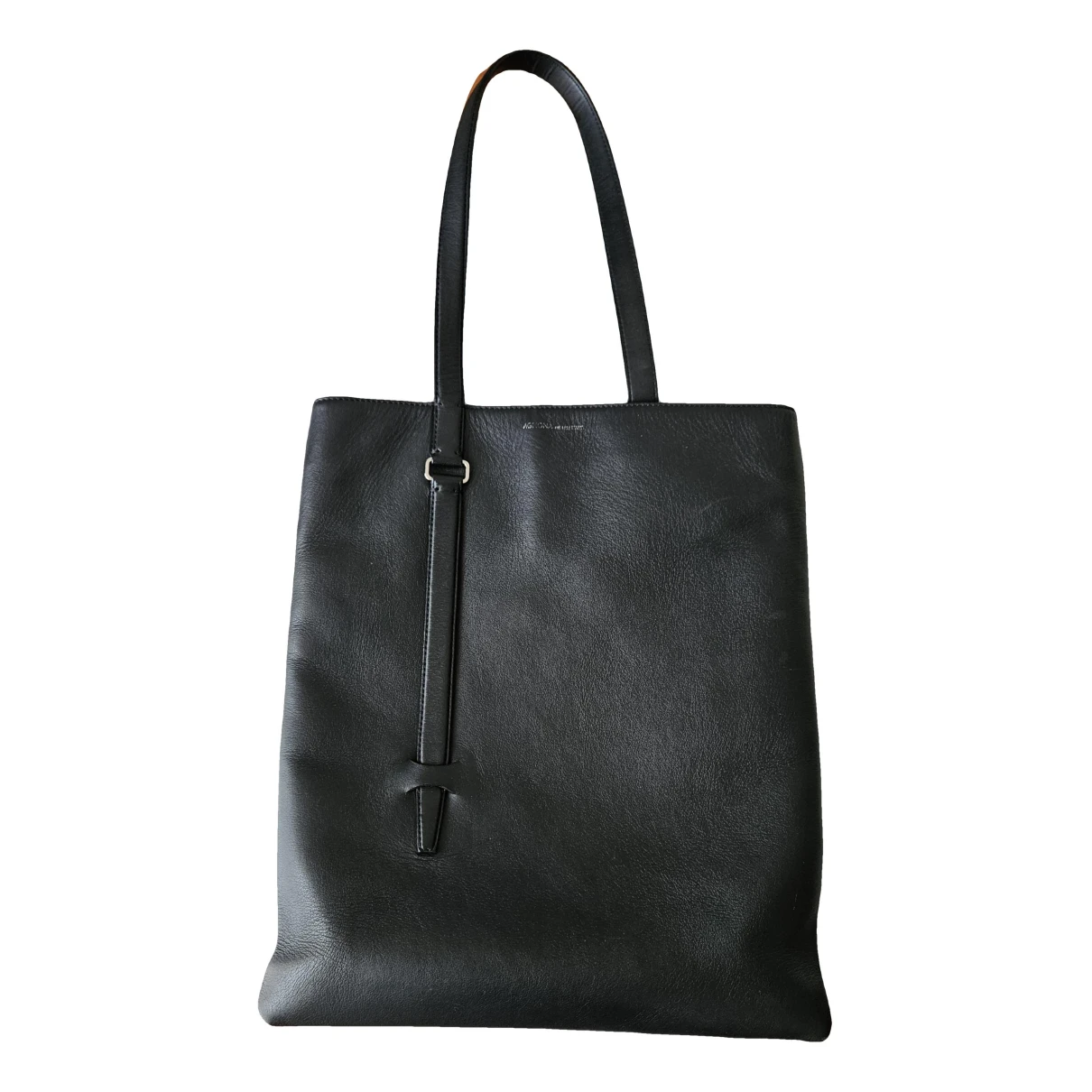 Pre-owned Agnona Leather Handbag In Black