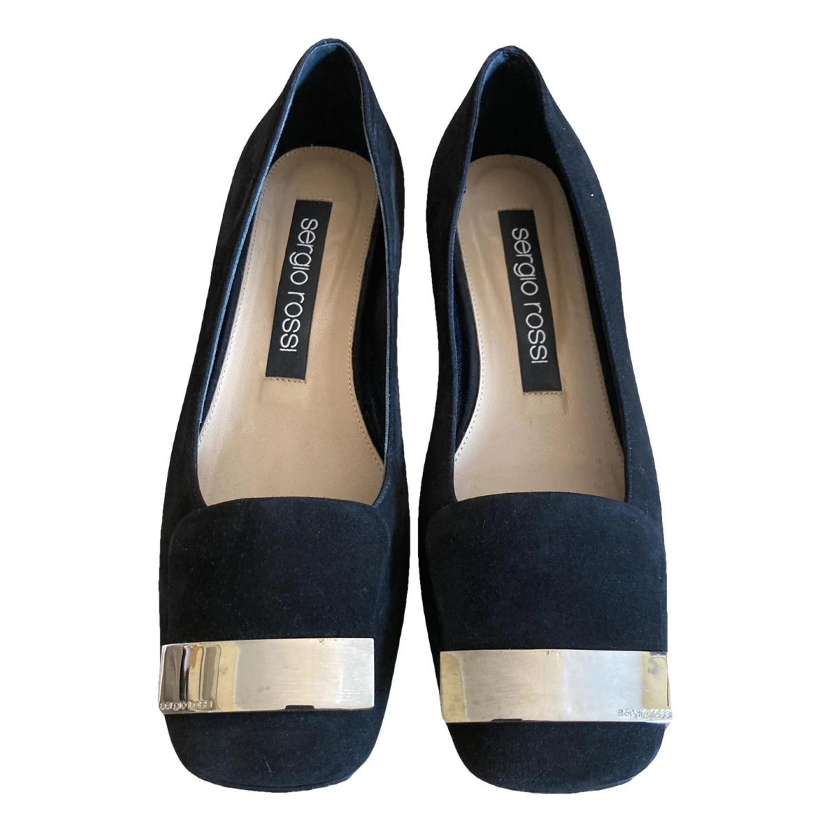 Pre-owned Sergio Rossi Sr1 Ballet Flats In Black