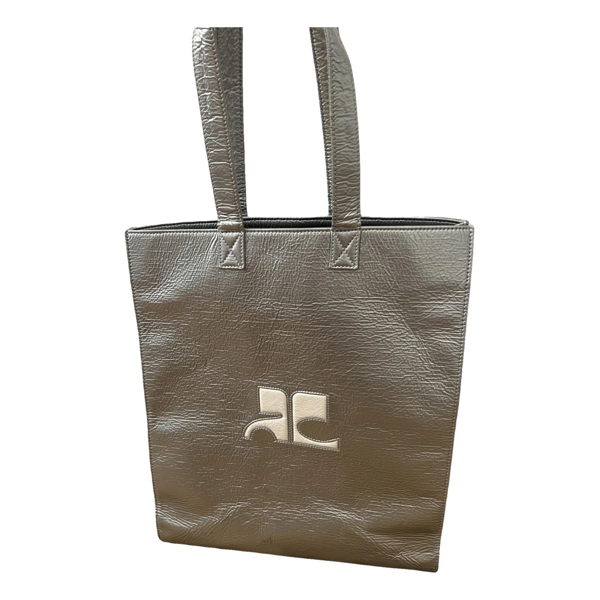 Pre-owned Courrèges Vinyl Tote In Silver